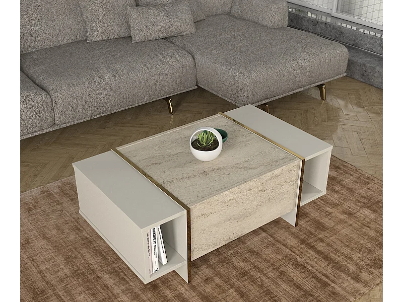 Couchtisch Veyron Beige Granit Optik
