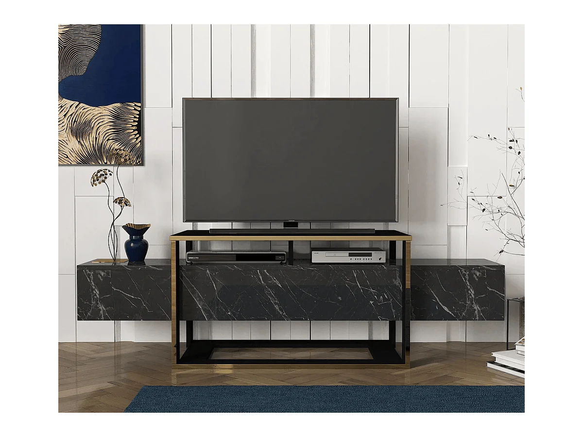 Wohnwand Bianco Marmor Optik