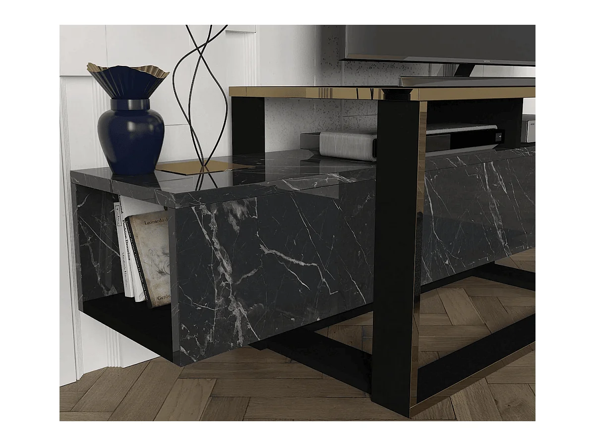 Wohnwand Bianco Marmor Optik