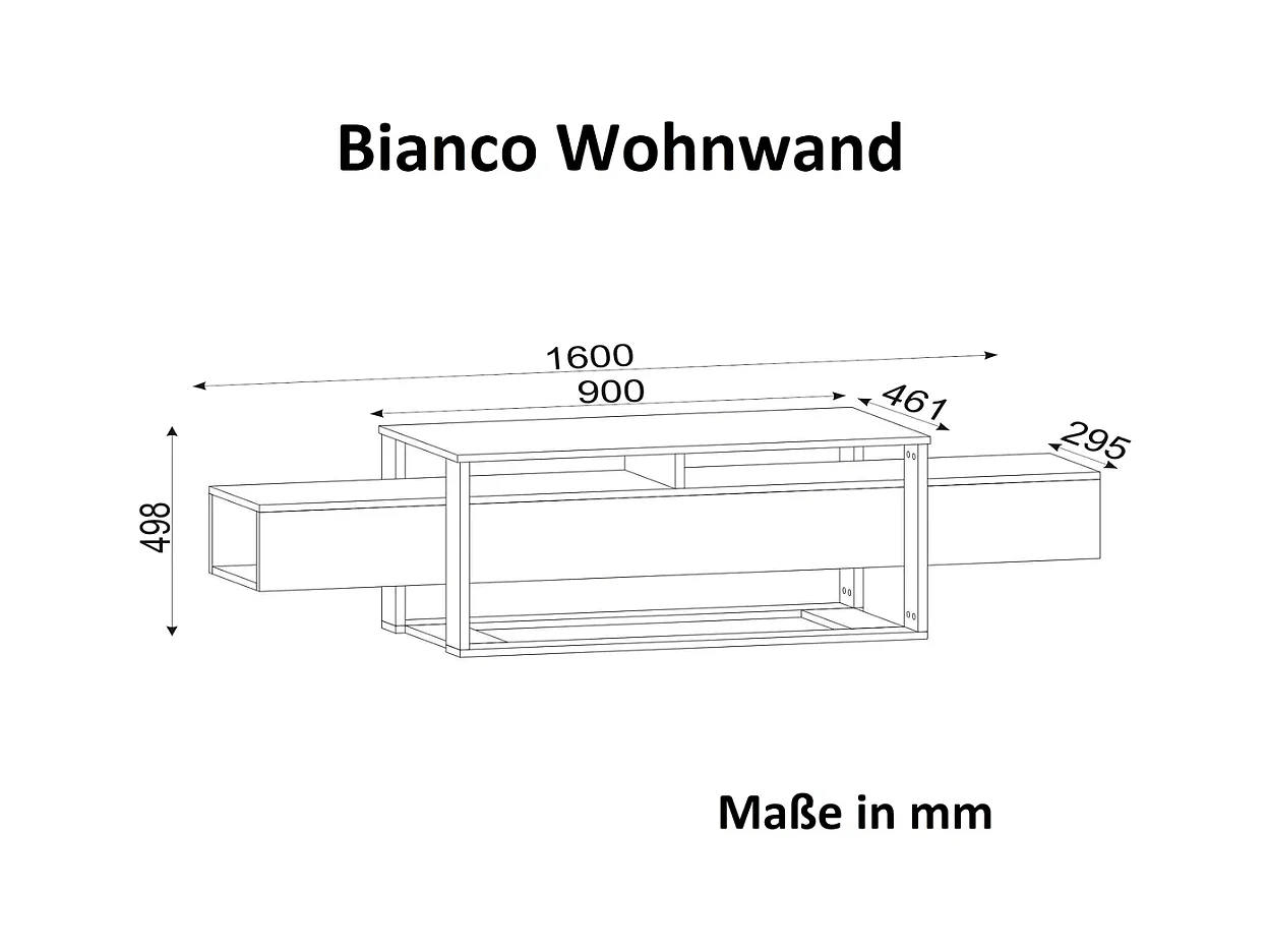 Wohnwand Bianco Marmor Optik