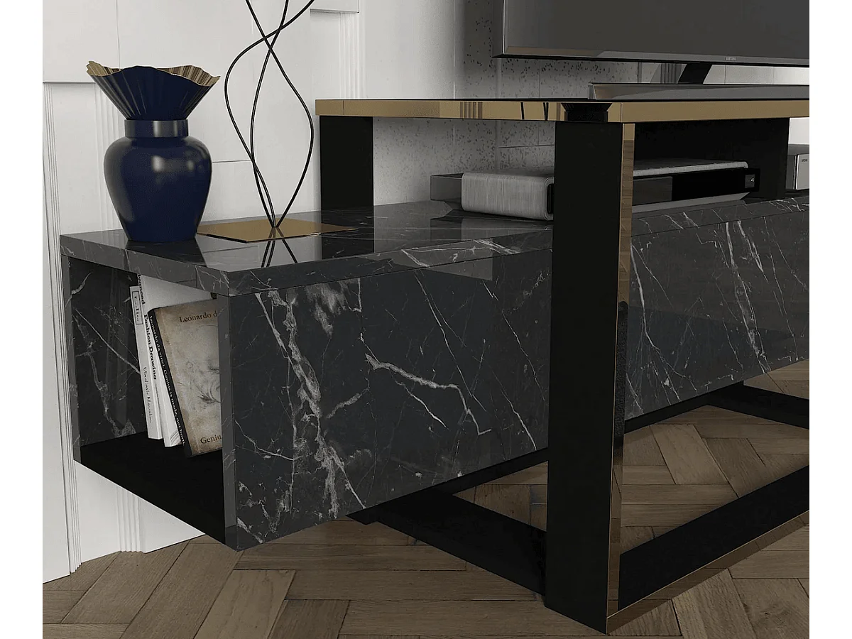 Wohnwand Bianco Marmor Optik