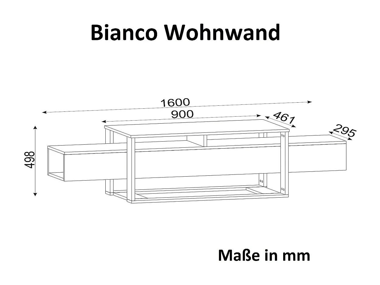 Wohnwand Bianco Marmor Optik