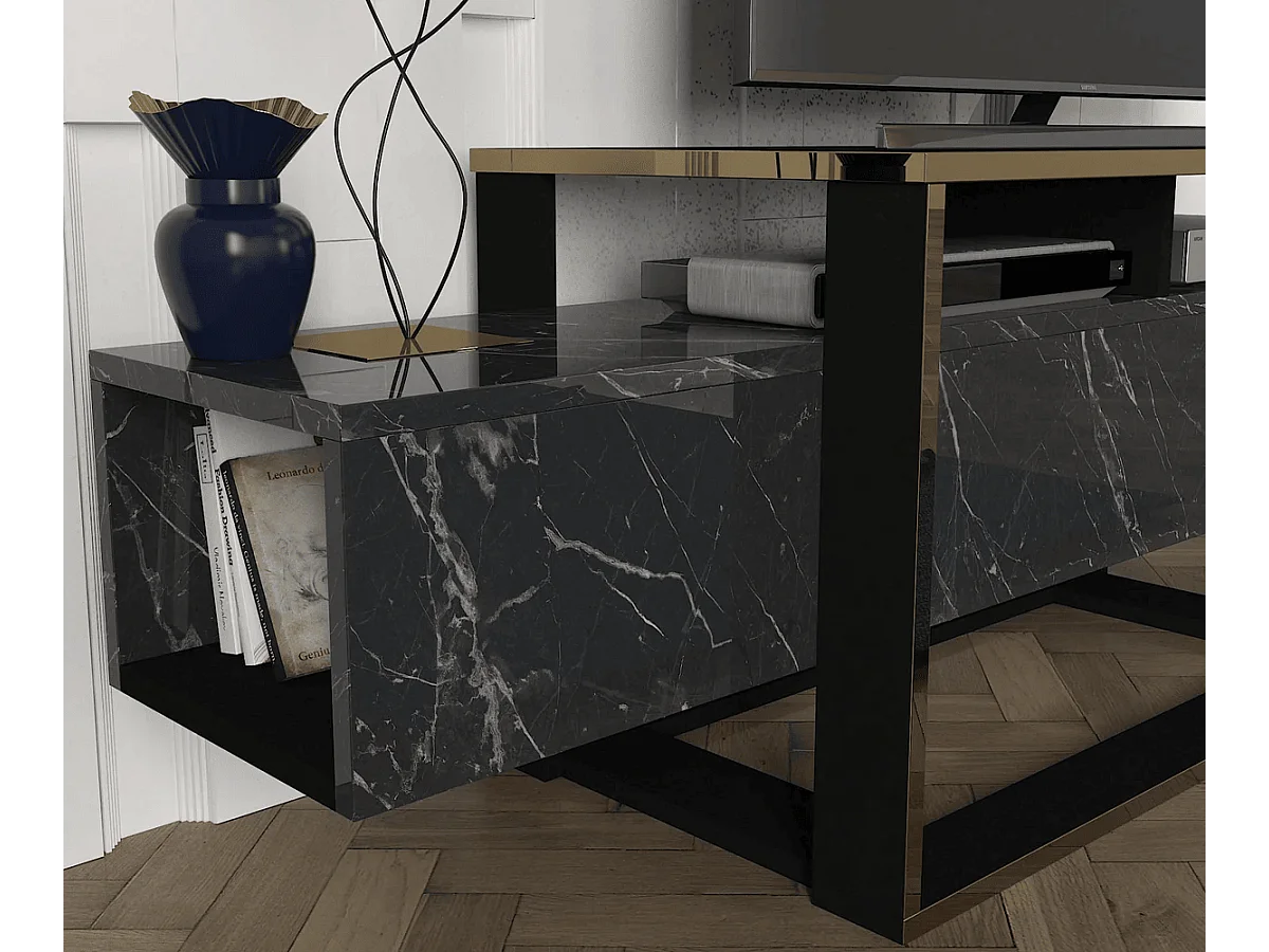 Wohnwand Bianco Marmor Optik