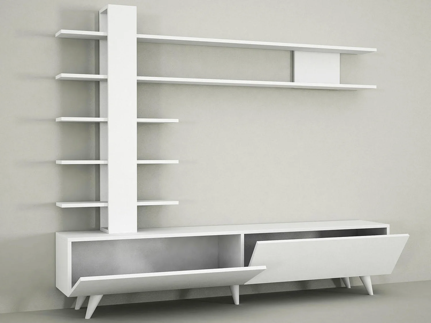 Wohnwand Aleyna Weiß