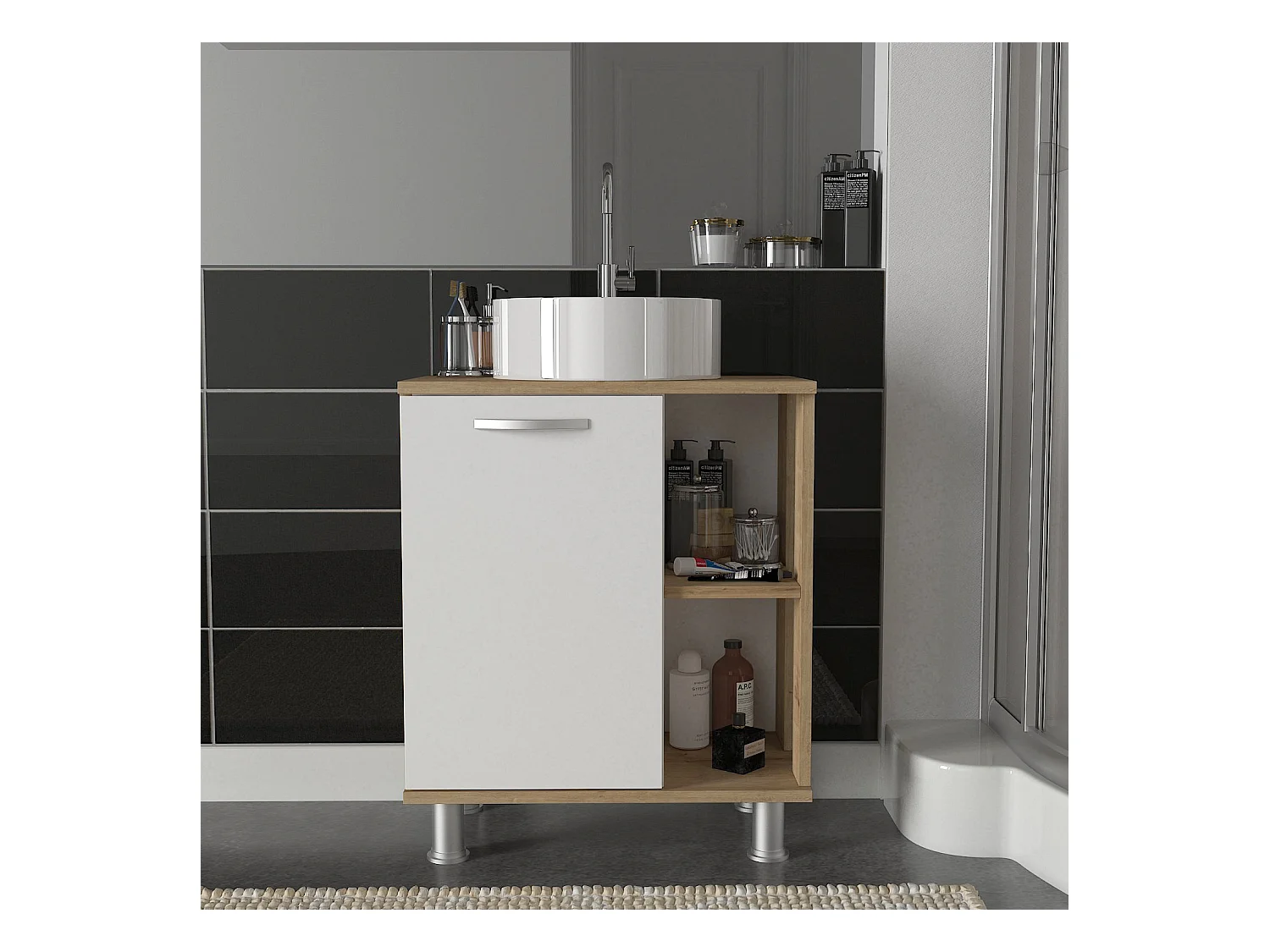 Waschbeckenunterschrank Golda Weiß-Safir