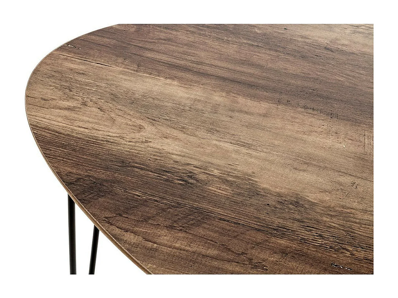 Lot de 2 Tables d'Appoint "Lamy" 48cm Noir & Chêne