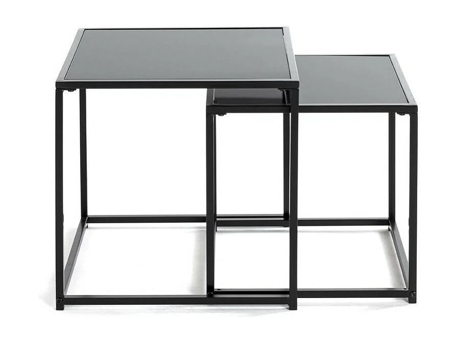 Lot de 2 Tables d'Appoint "Cromano" 40cm Noir