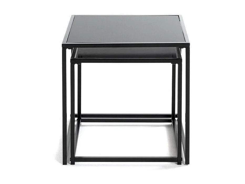 Lot de 2 Tables d'Appoint "Cromano" 40cm Noir