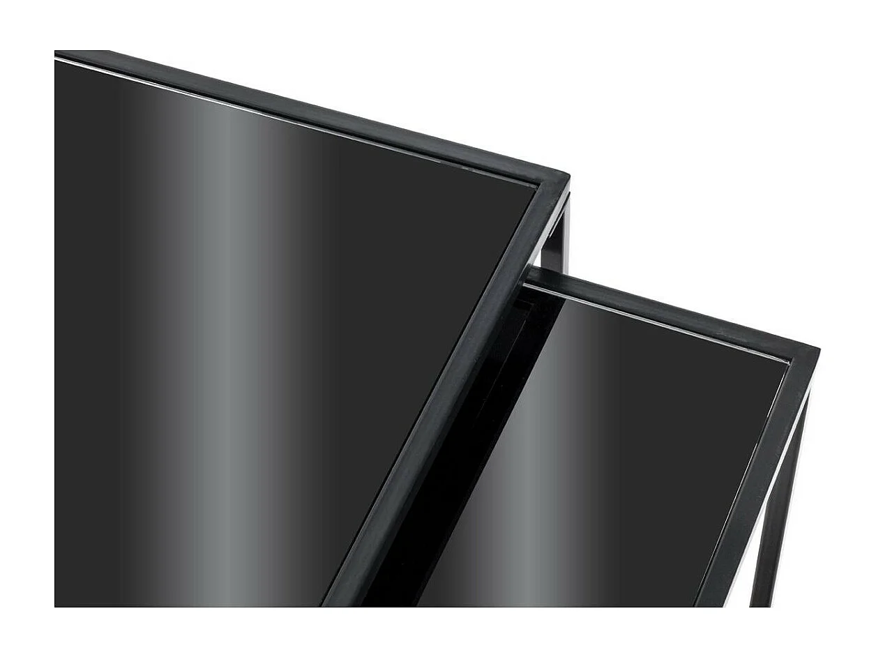 Lot de 2 Tables d'Appoint "Cromano" 40cm Noir