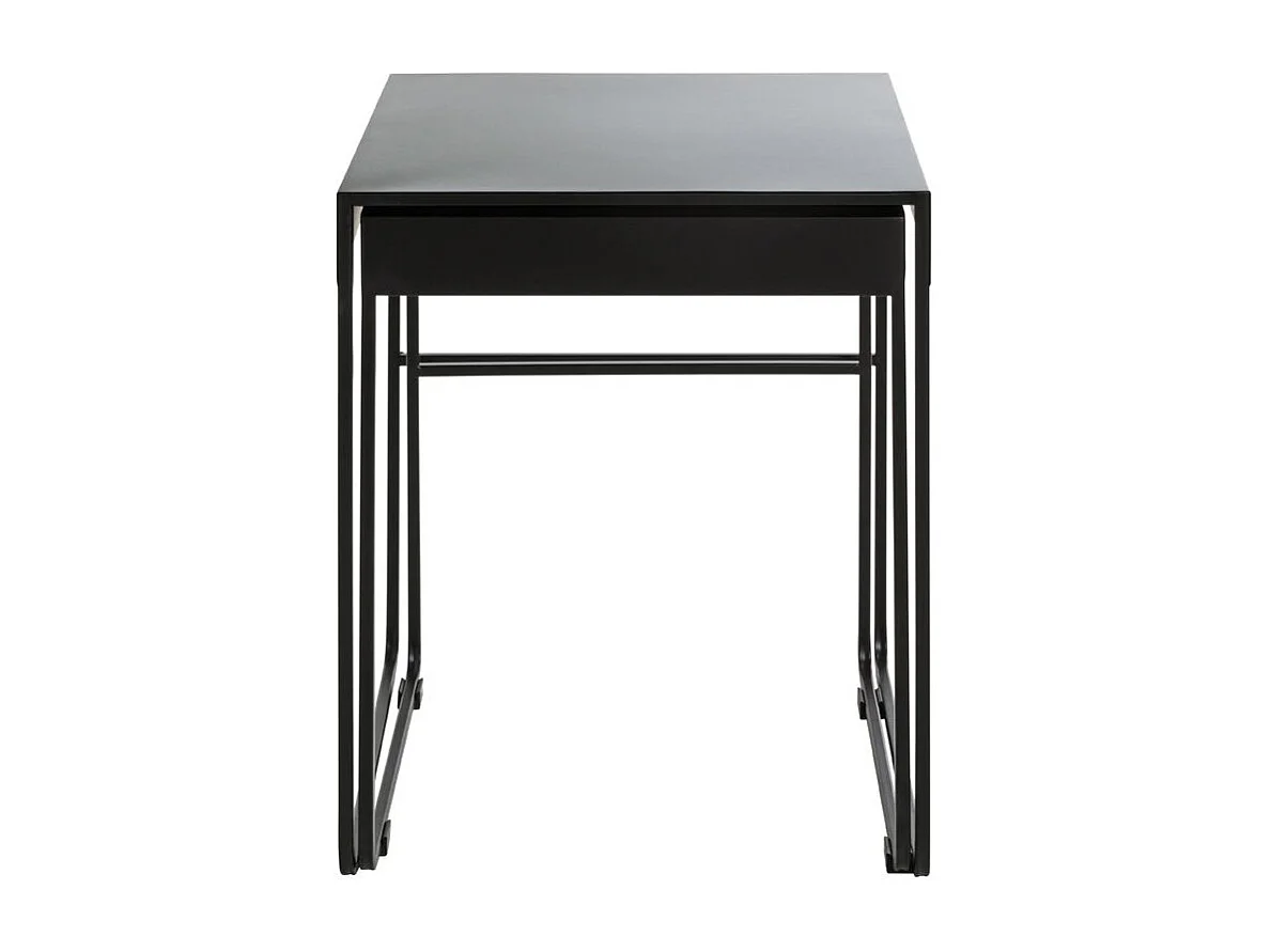 Lot de 2 Tables d'Appoint Design "Lirola" 54cm Noir