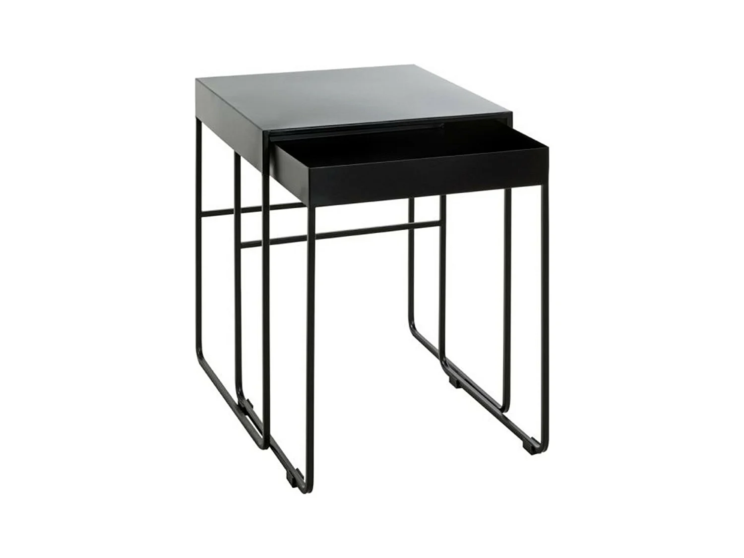 Lot de 2 Tables d'Appoint Design "Lirola" 54cm Noir