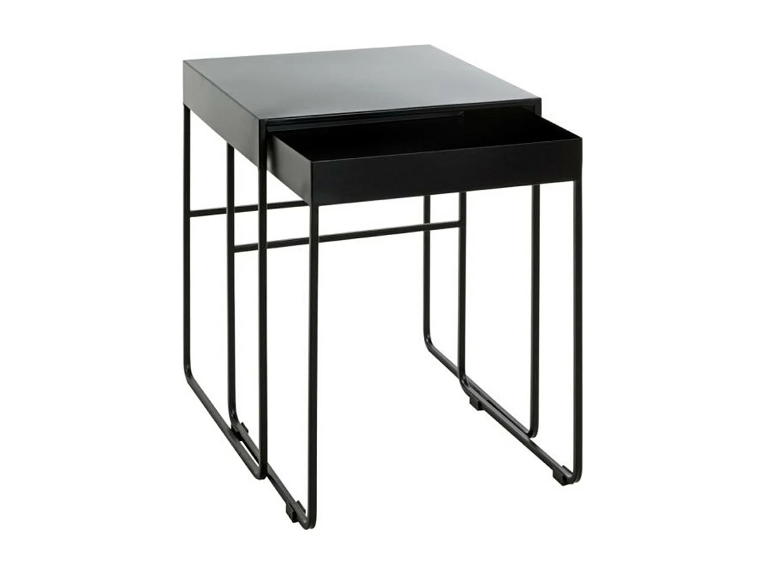 Lot de 2 Tables d'Appoint Design "Lirola" 54cm Noir
