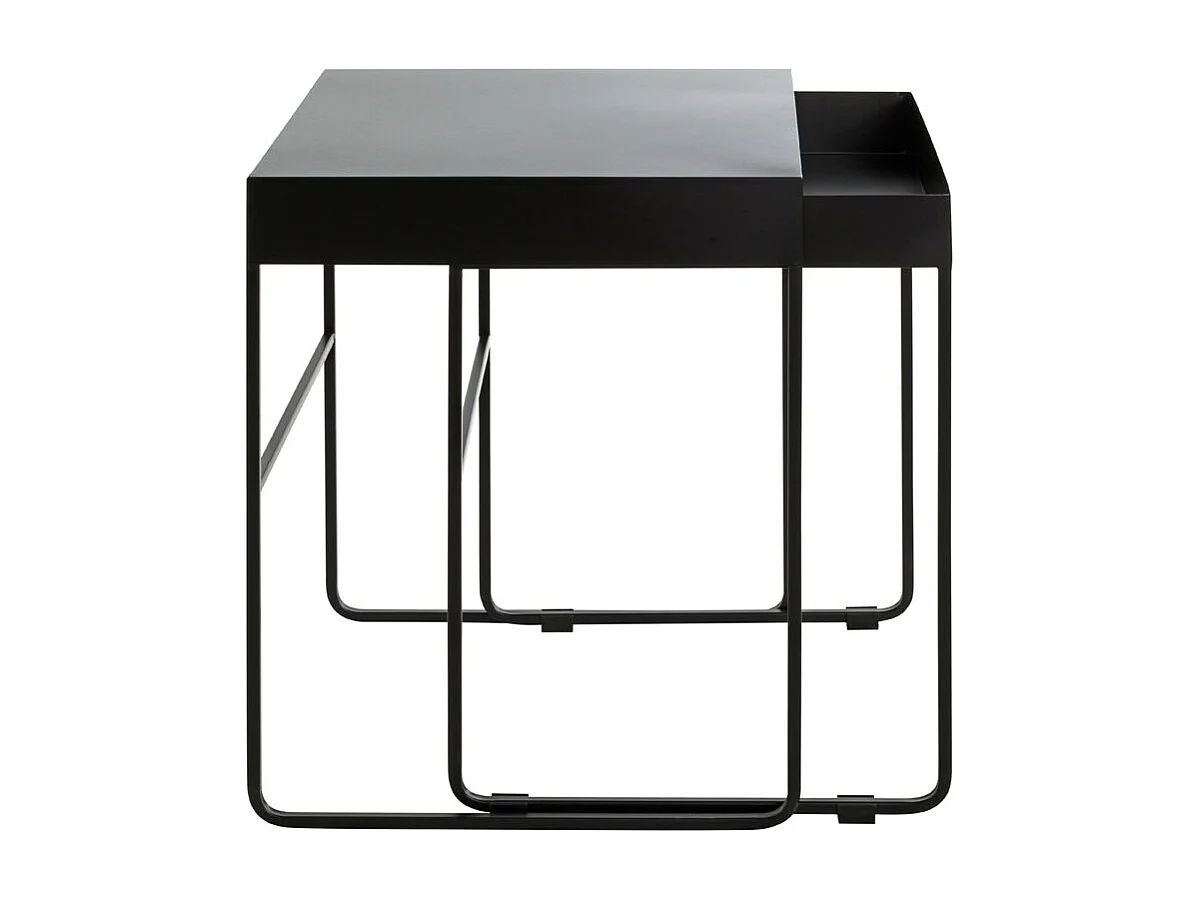 Lot de 2 Tables d'Appoint Design "Lirola" 54cm Noir