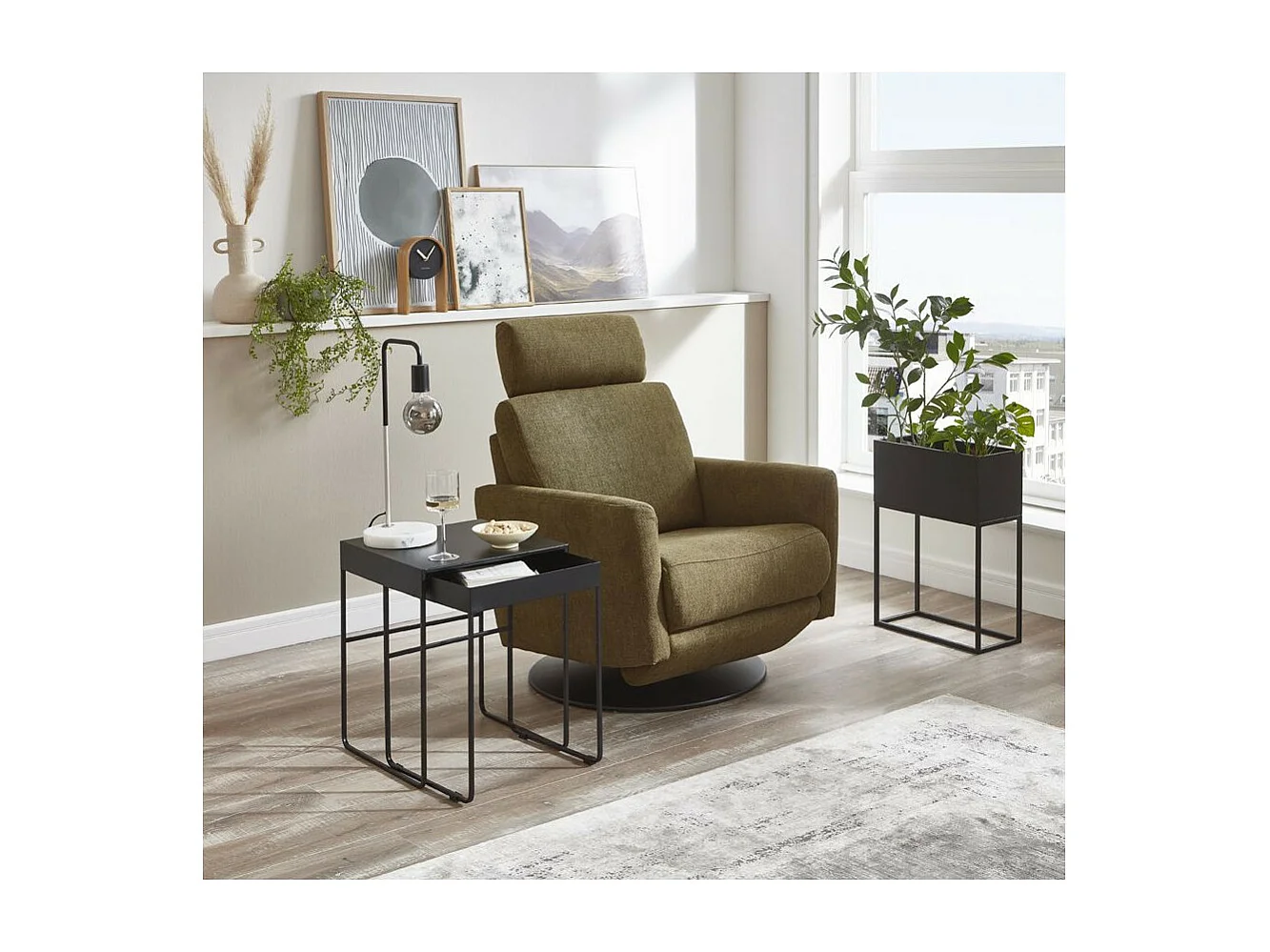 Lot de 2 Tables d'Appoint Design "Lirola" 54cm Noir