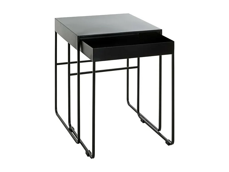 Lot de 2 Tables d'Appoint Design "Lirola" 54cm Noir