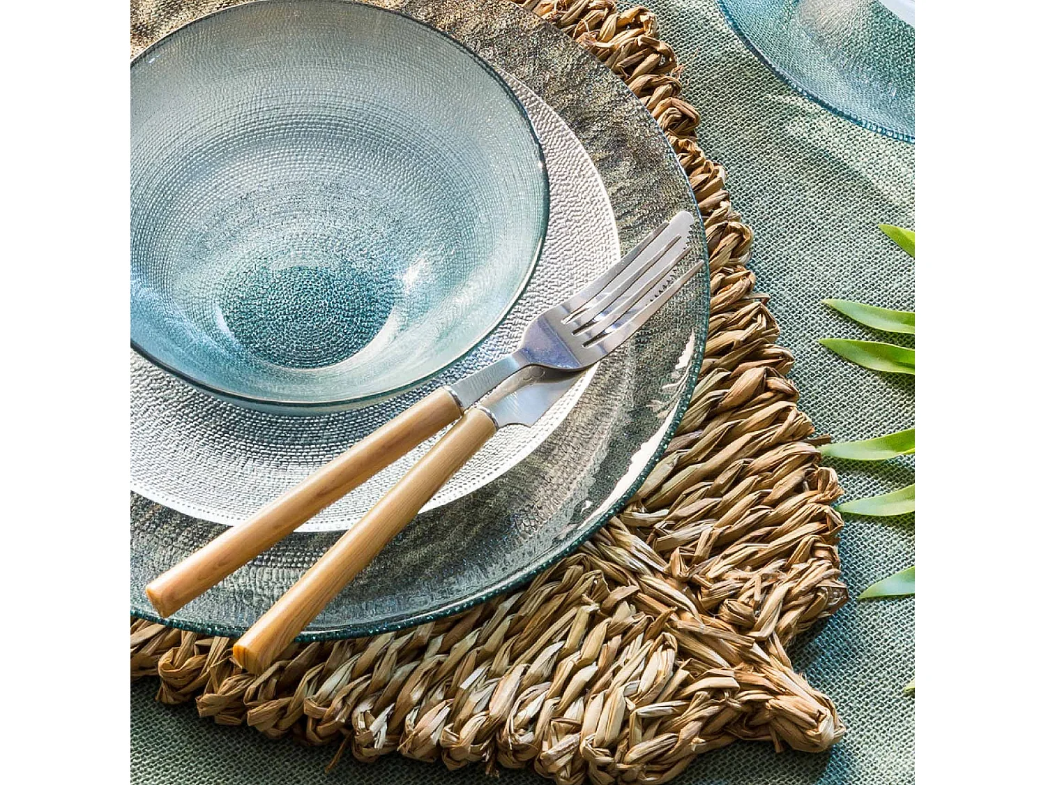 Set de Table en Roseau "Feuille" 33x48cm Naturel