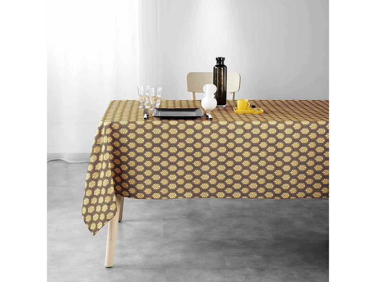 Nappe Imprimée "Manuella" 145x240cm Jaune