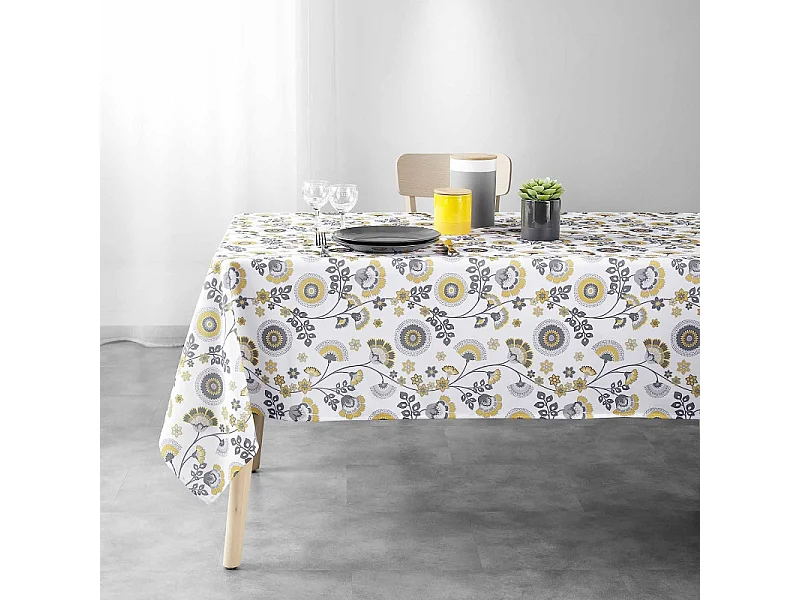 Nappe Imprimée "Garance" 145x240cm Jaune