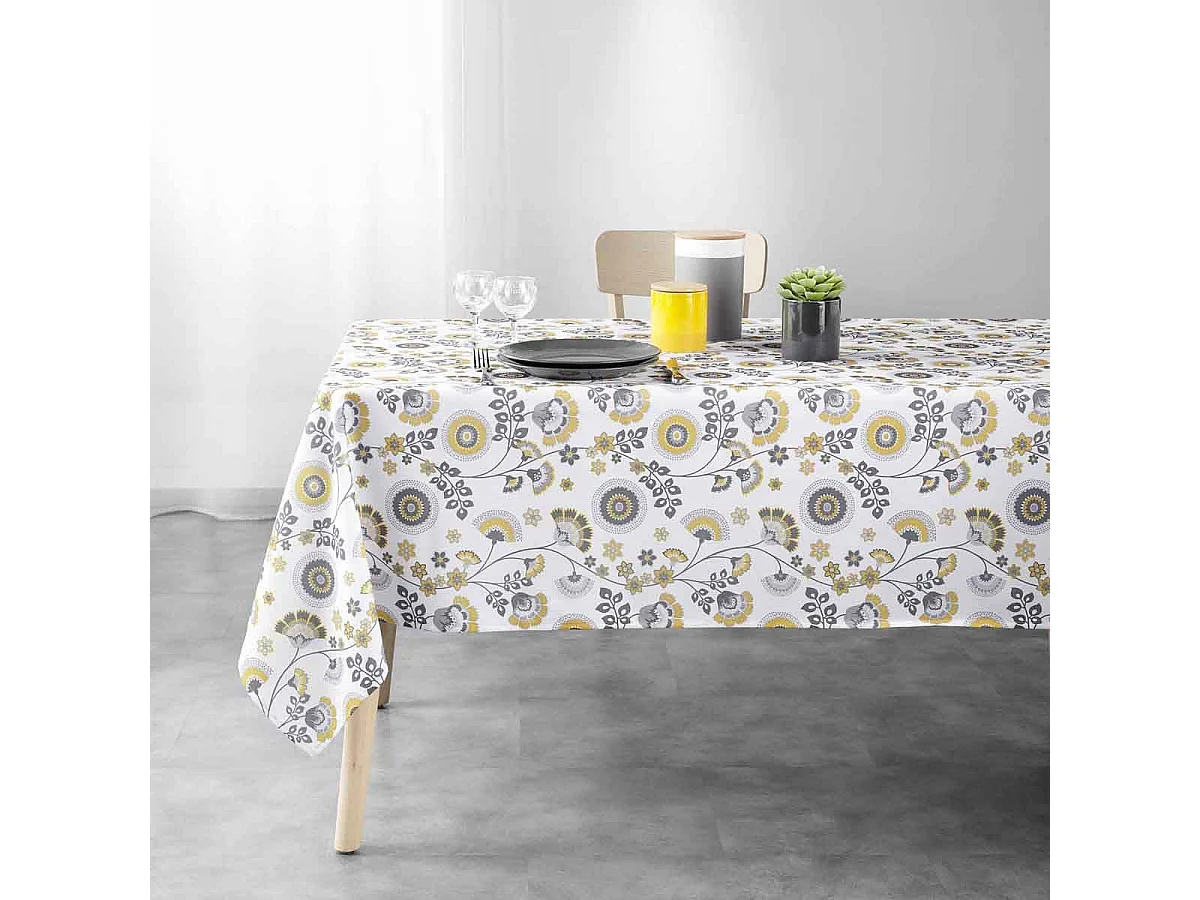 Nappe Imprimée "Garance" 145x240cm Jaune