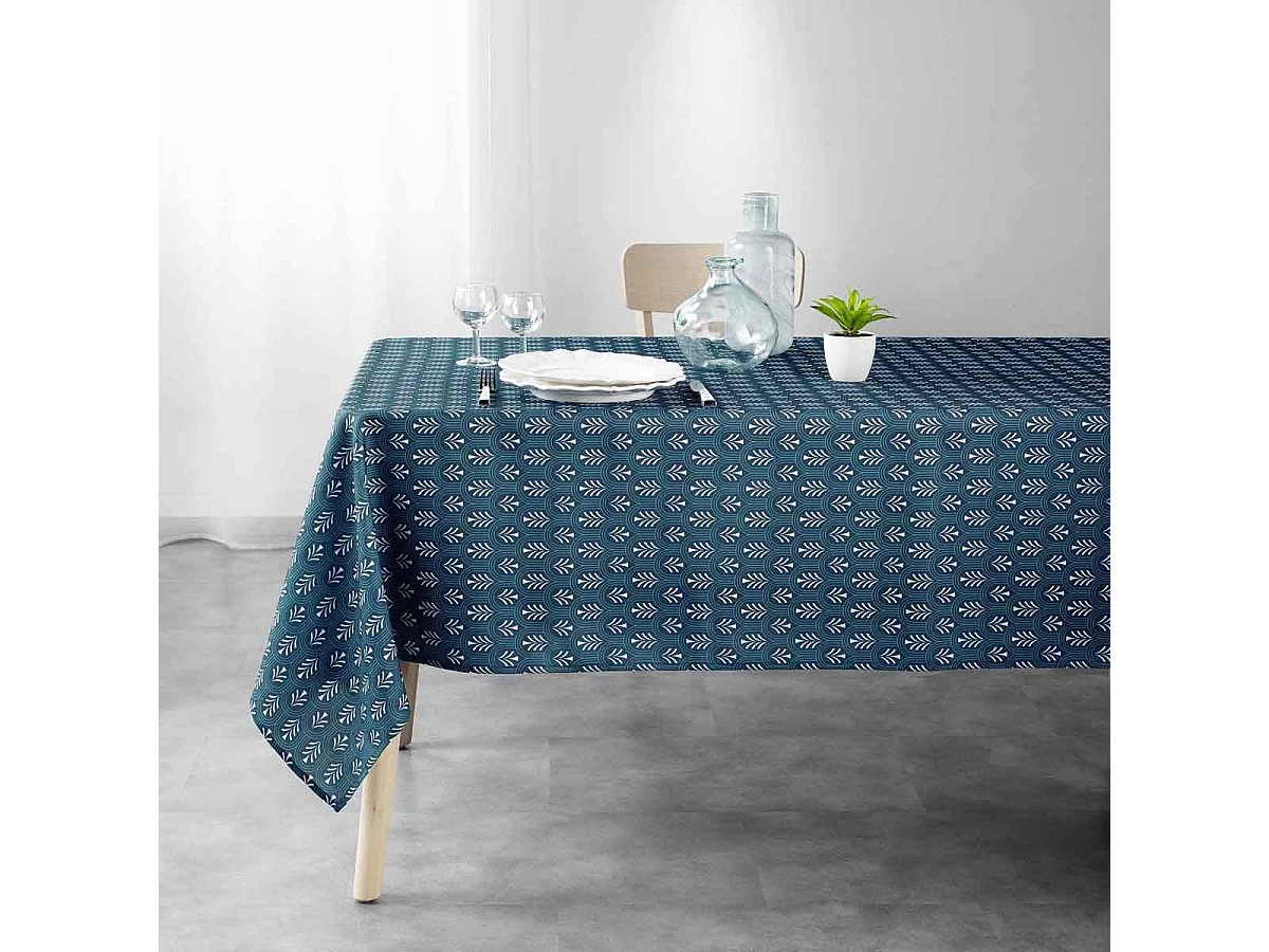 Nappe Imprimée "Manuella" 145x240cm Bleu