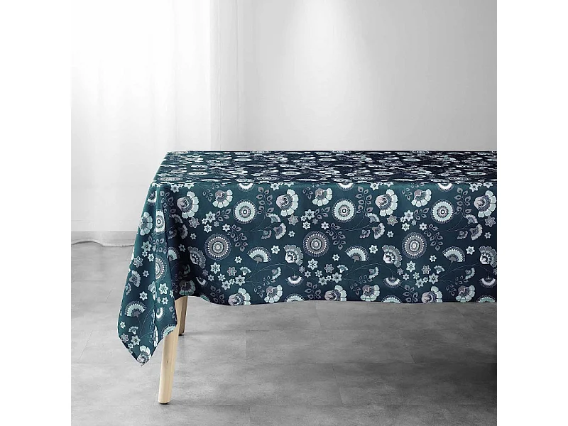 Nappe Imprimée "Garance" 145x240cm Bleu