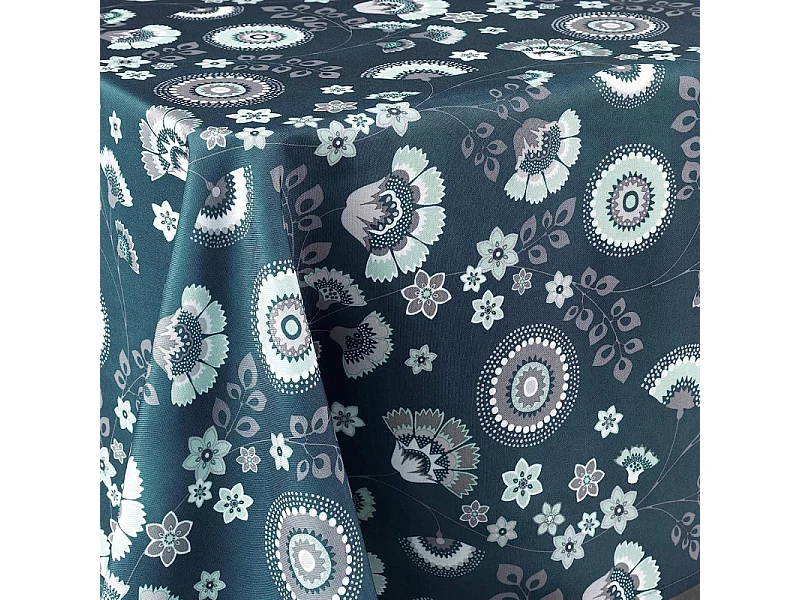 Nappe Imprimée "Garance" 145x240cm Bleu