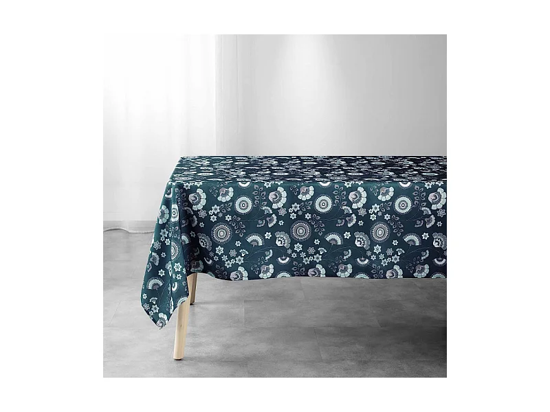 Nappe Imprimée "Garance" 145x240cm Bleu