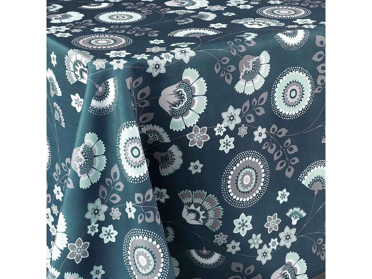 Nappe Imprimée "Garance" 145x240cm Bleu