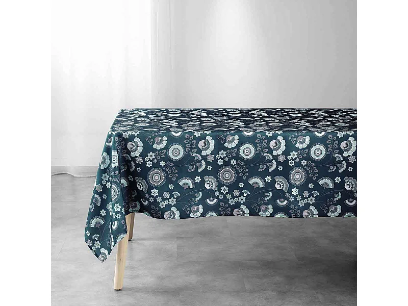 Nappe Imprimée "Garance" 145x240cm Bleu