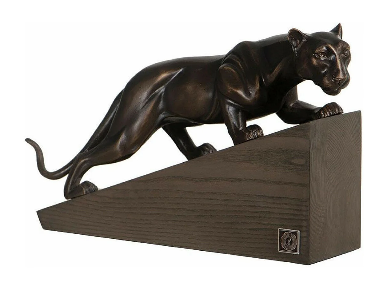 Statue félin sur socle Résine Marron - Chic Interior's