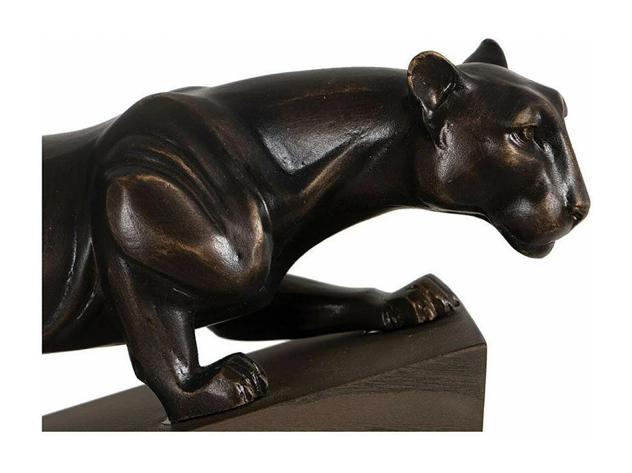 Statue félin sur socle Résine Marron - Chic Interior's