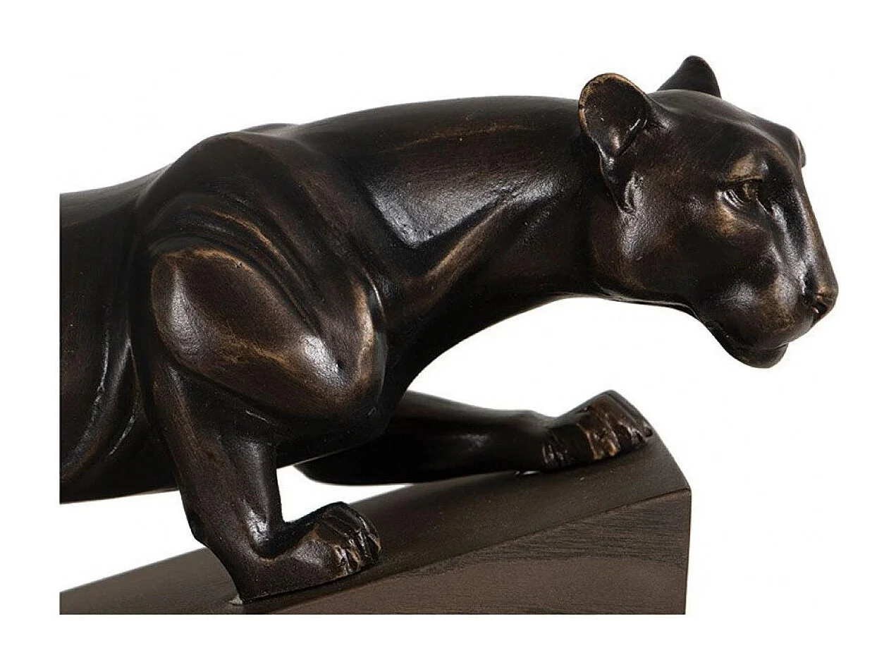 Statue félin sur socle Résine Marron - Chic Interior's