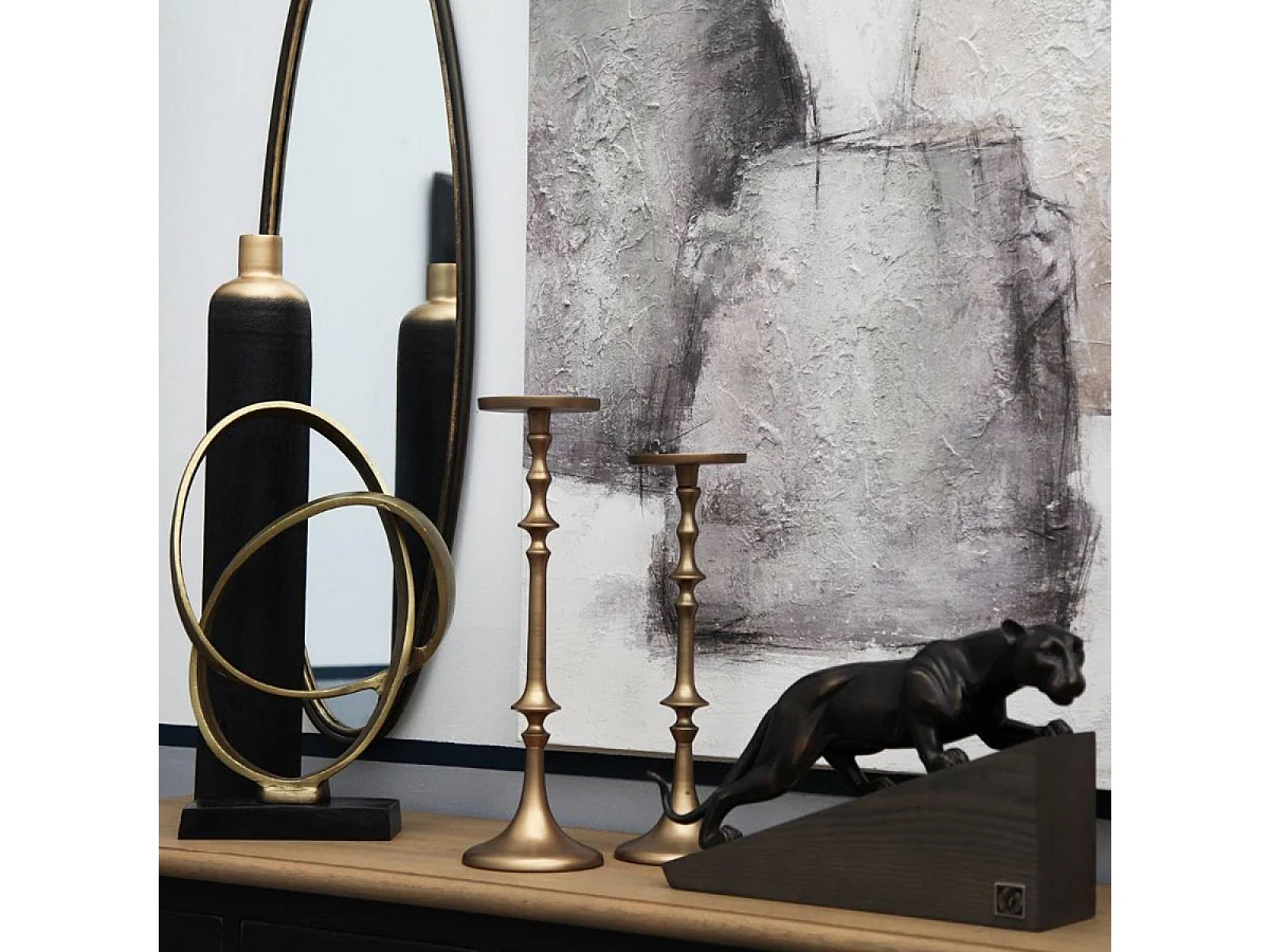 Statue félin sur socle Résine Marron - Chic Interior's