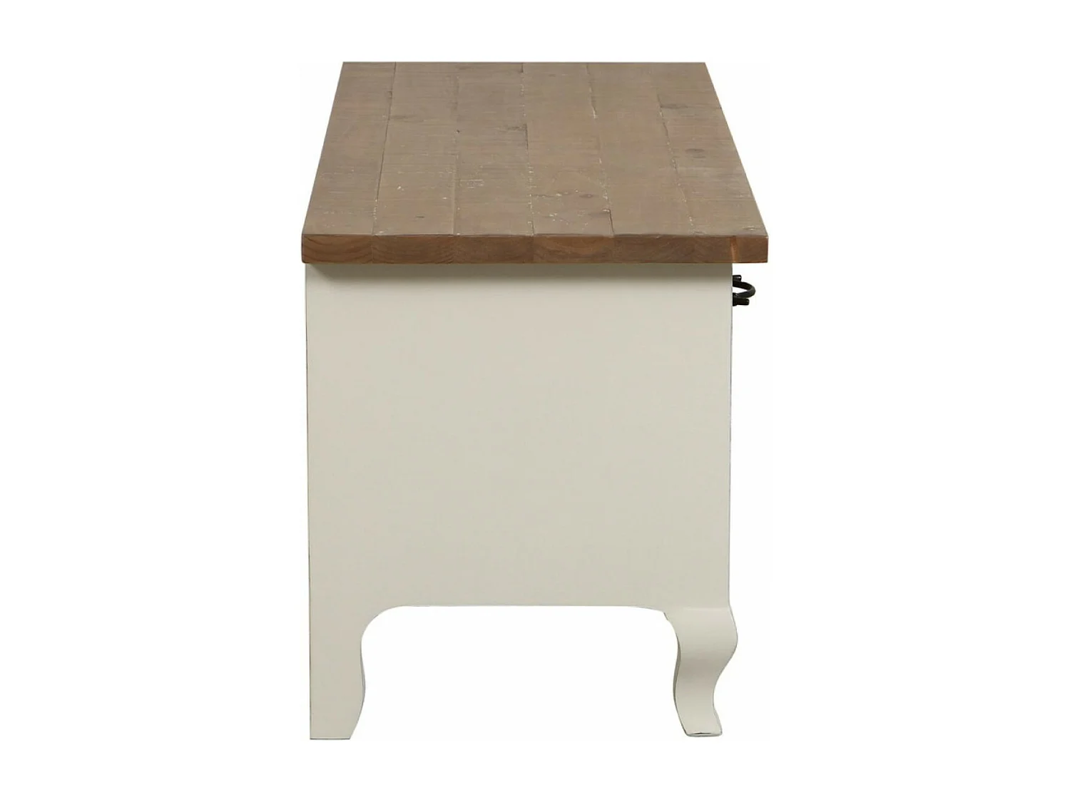 Meuble tv avec rangements Bois Blanc - Provence Interior's