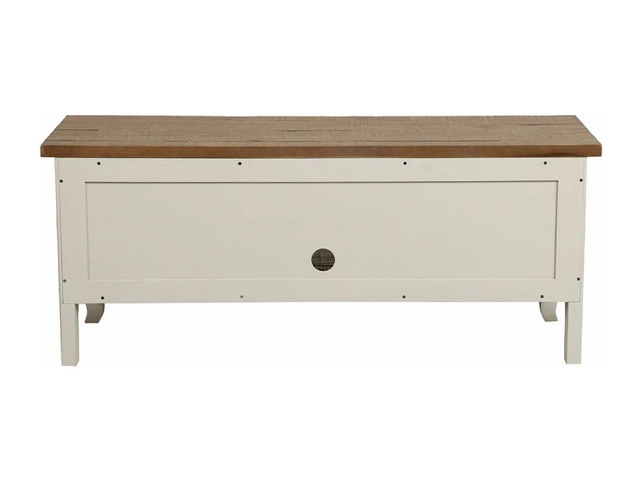 Meuble tv avec rangements Bois Blanc - Provence Interior's