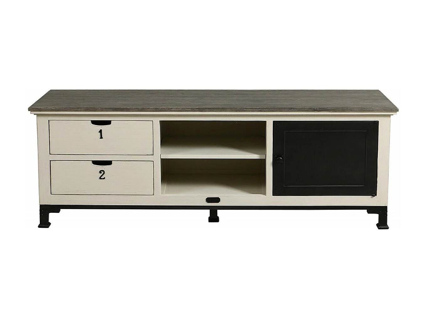 Meuble tv Bois Blanc - Ouessant Interior's