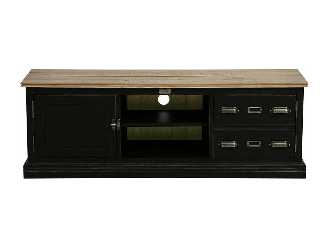 Meuble tv Bois Noir - Magellan Interior's