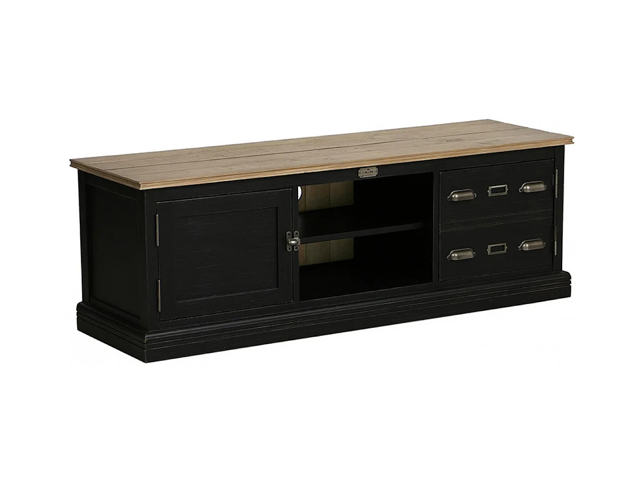 Meuble tv Bois Noir - Magellan Interior's
