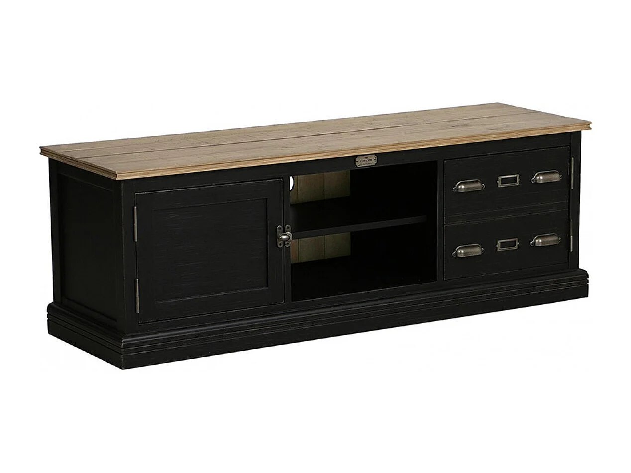 Meuble tv Bois Noir - Magellan Interior's