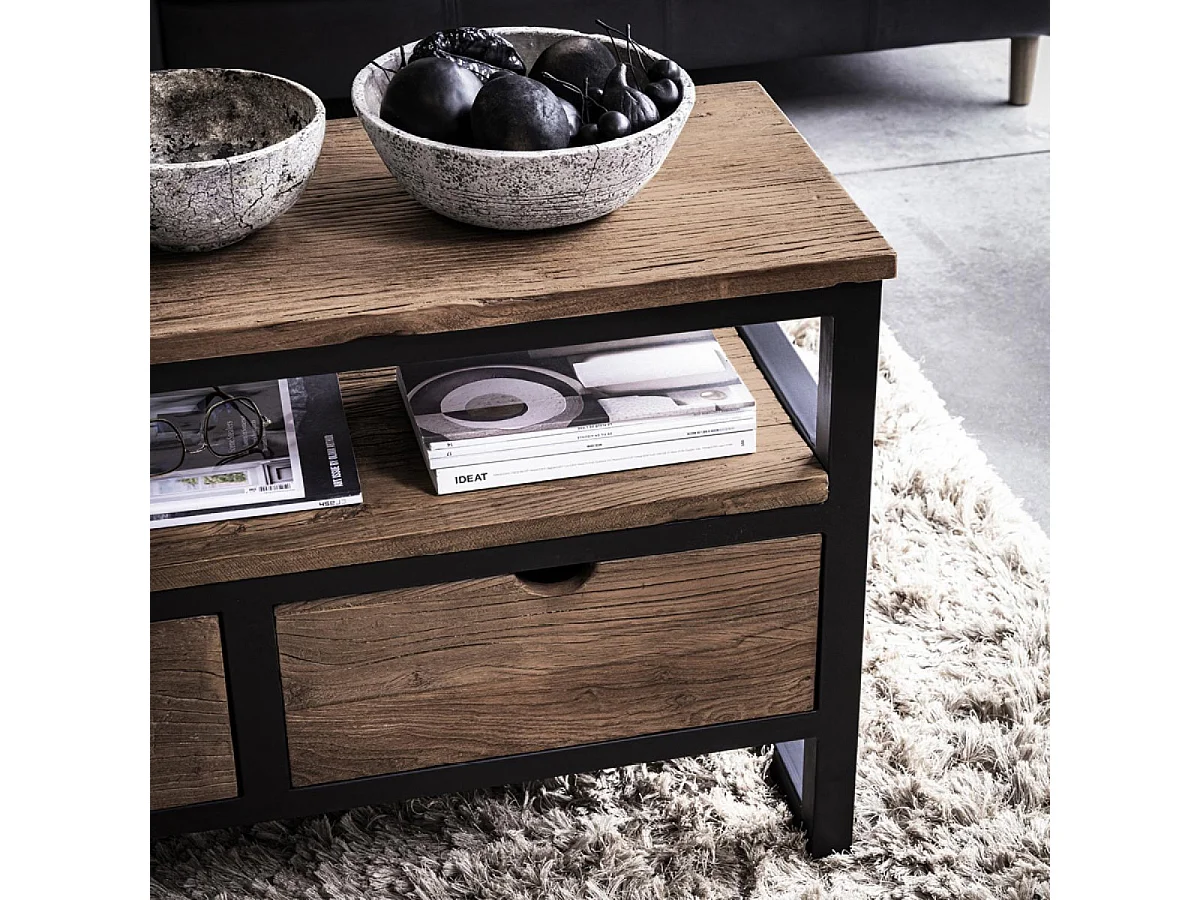 Meuble tv niche 4 tiroirs Bois Marron - Transition Interior's