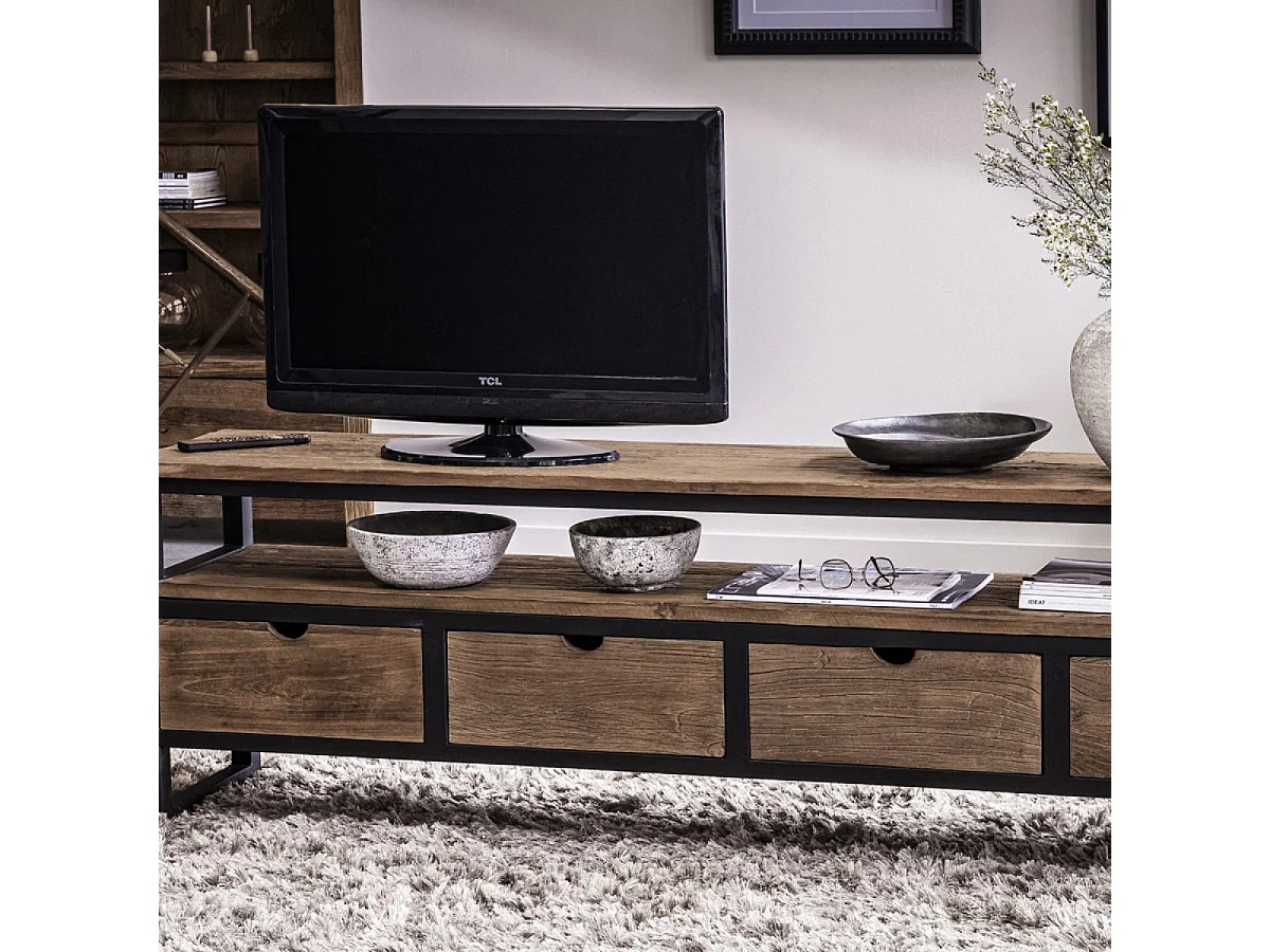 Meuble tv niche 4 tiroirs Bois Marron - Transition Interior's