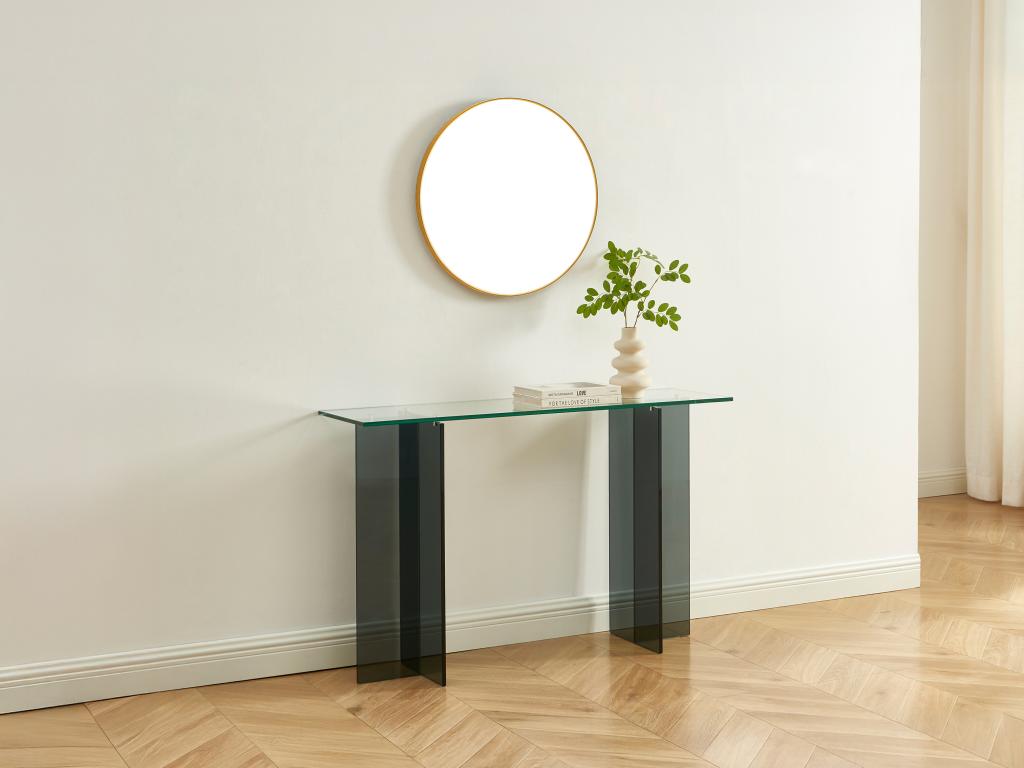 Wandkonsole - Sicherheitsglas - Transparent & Anthrazit - BYLENA günstig online kaufen