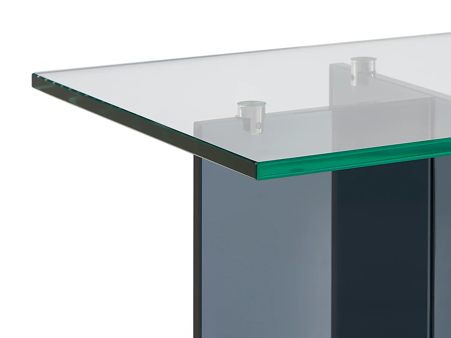 Console en verre trempé - Transparent et Anthracite - BYLENA