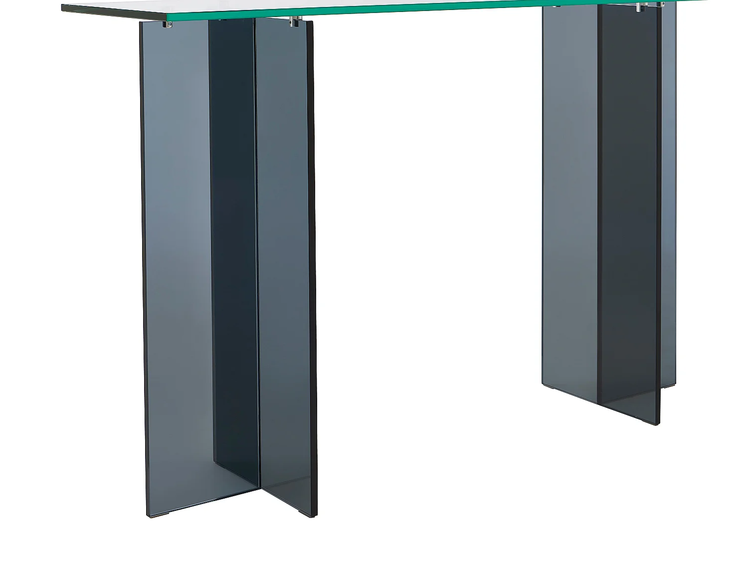 Console en verre trempé - Transparent et Anthracite - BYLENA