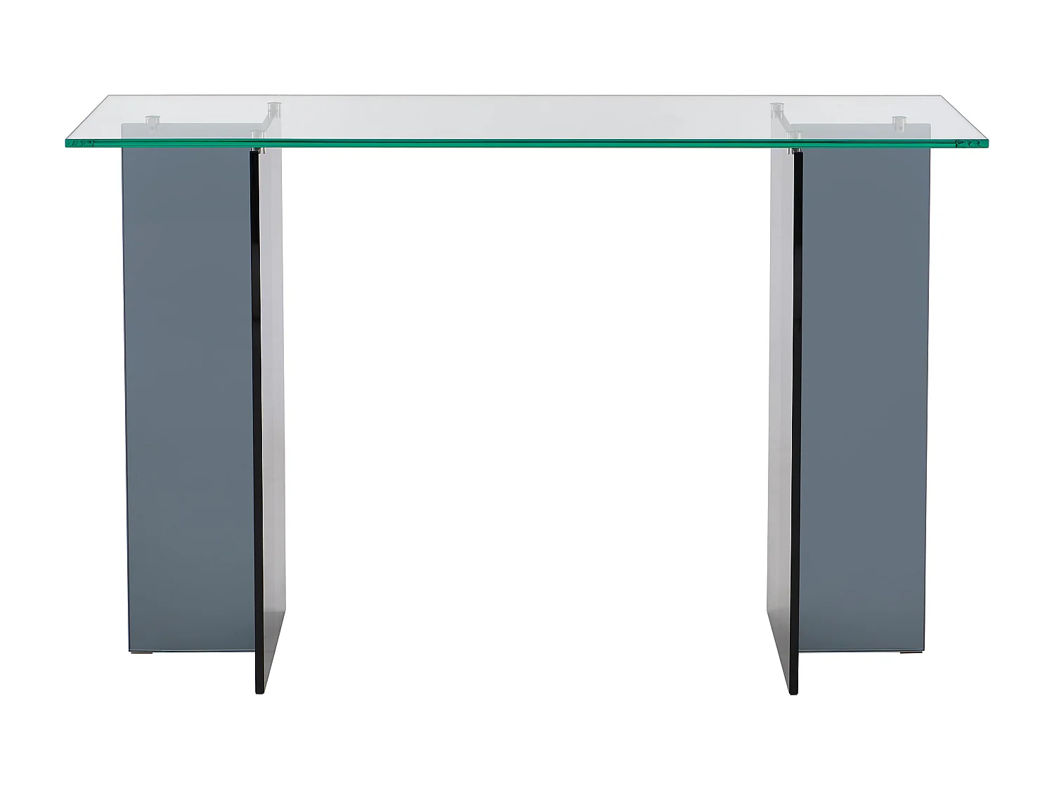 Console en verre trempé - Transparent et Anthracite - BYLENA