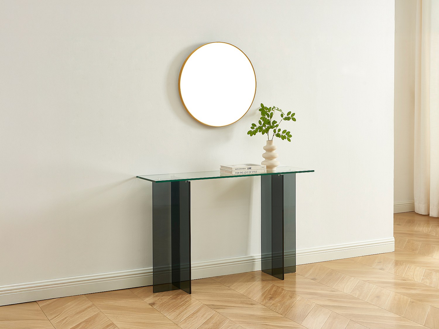 Wandkonsole - Sicherheitsglas - Transparent & Anthrazit - BYLENA günstig online kaufen