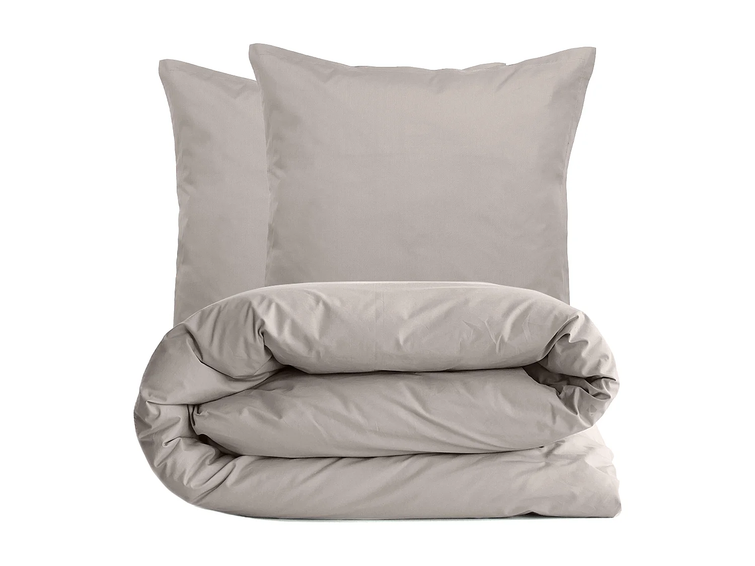 Parure de lit 280x240 cm set 65x65 cm percale MANOIR gris Cendre