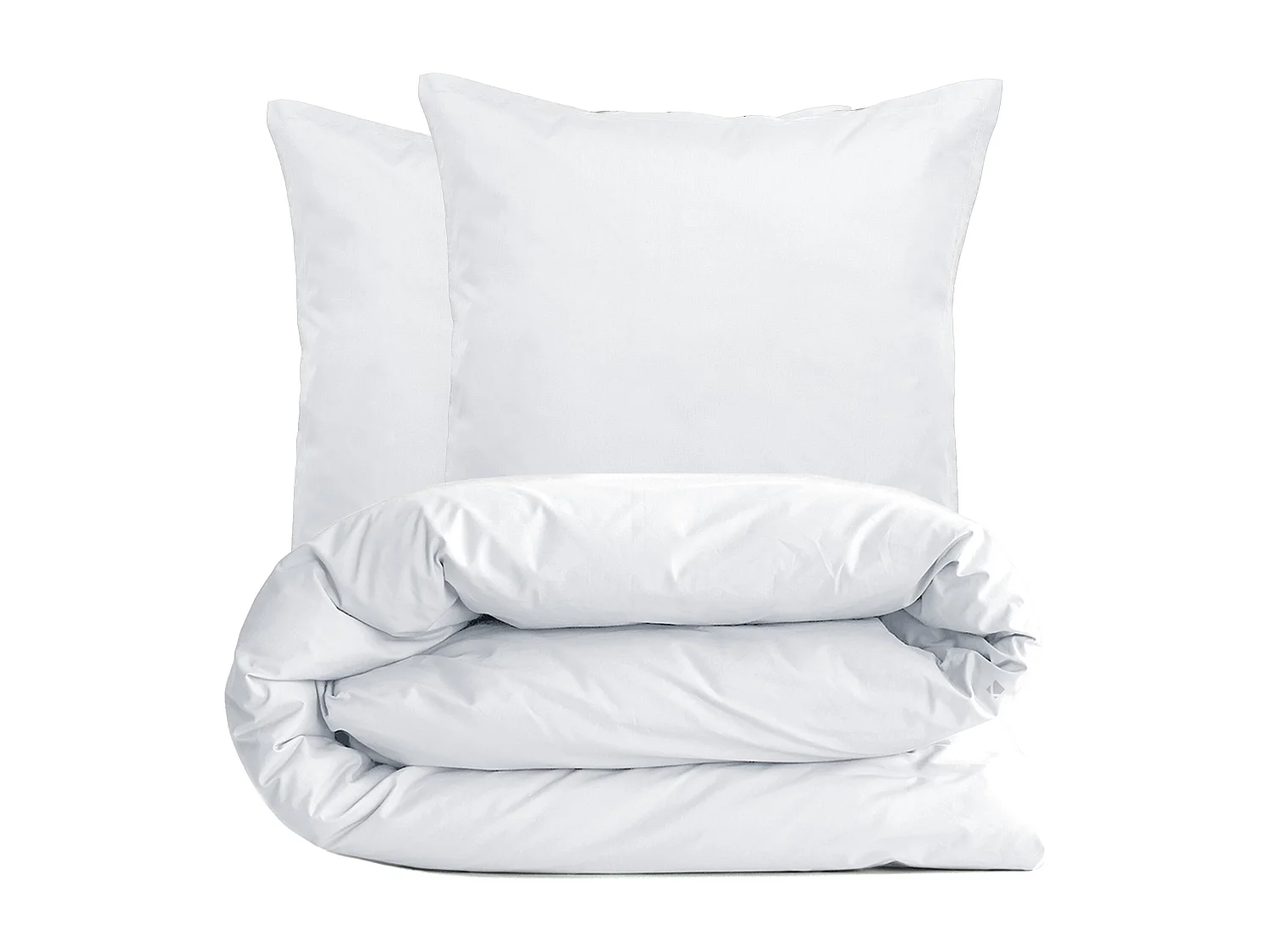 Parure de lit 280x240 cm set 65x65 cm percale MANOIR blanc Neige