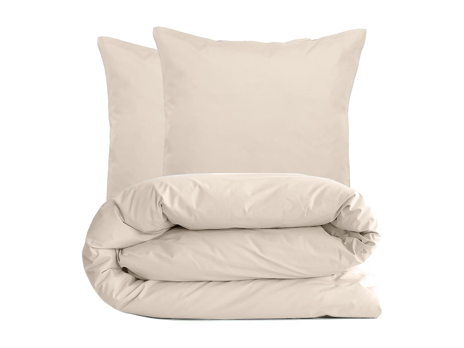 Parure de lit 280x240 cm et taie 65x65 cm percale MANOIR blanc Naturel