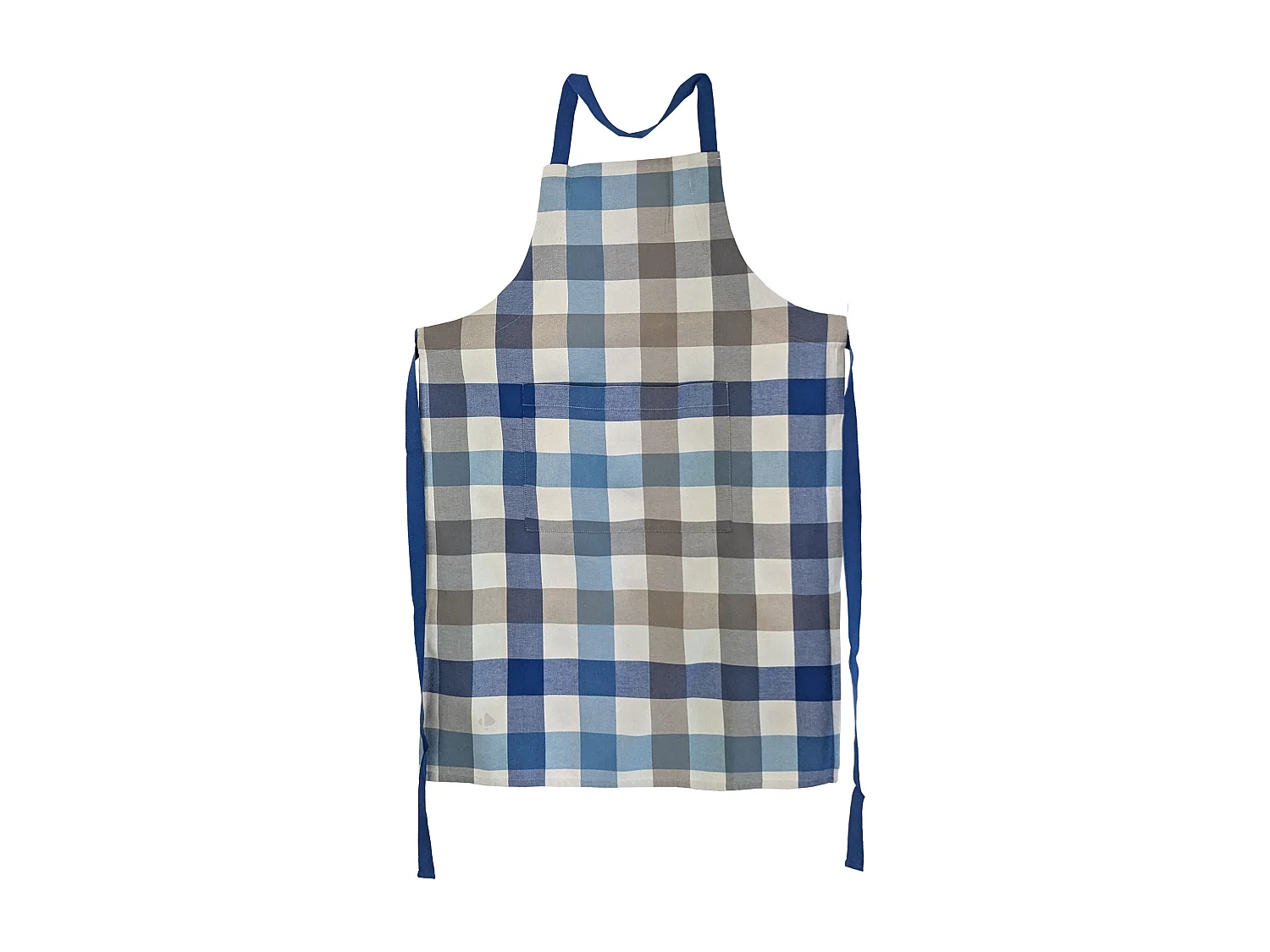 Tablier de cuisine toile TERRA avec poche vichy bleu